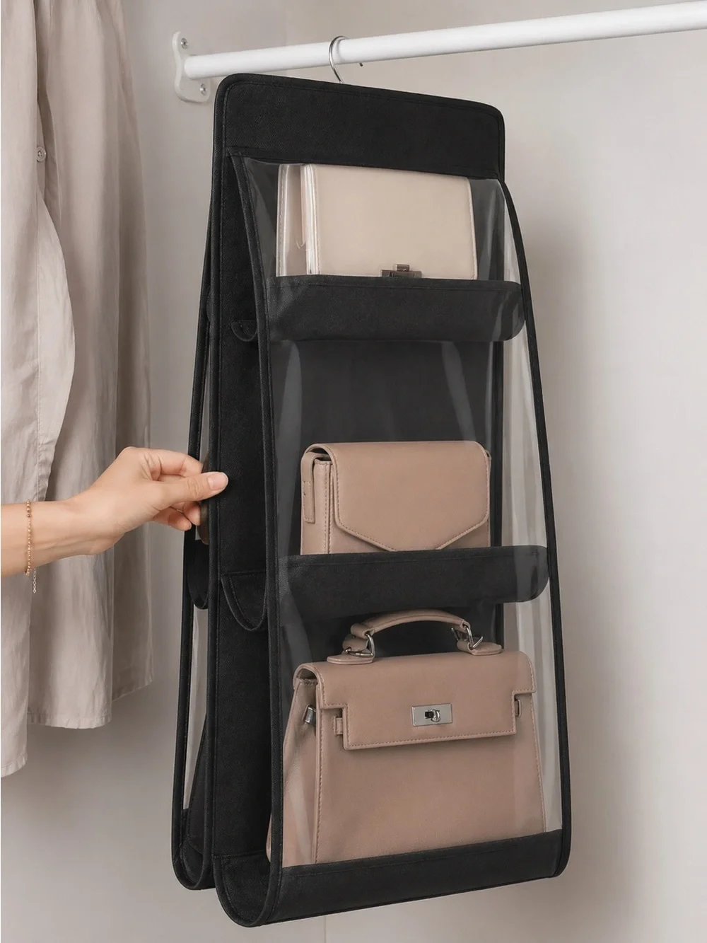 Hanging Black Purse Organizer NWT SAVE YOUR HANDLES!!!